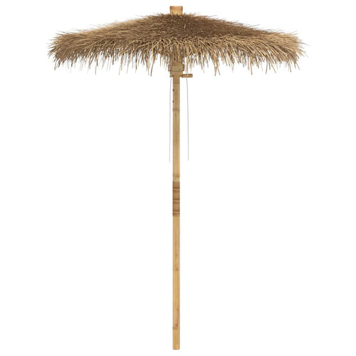 Sombrilla Tiki con dosel de hojas de plátano de bambú de 150 cm