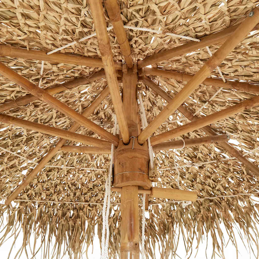 Sombrilla Tiki con dosel de hojas de plátano de bambú de 150 cm