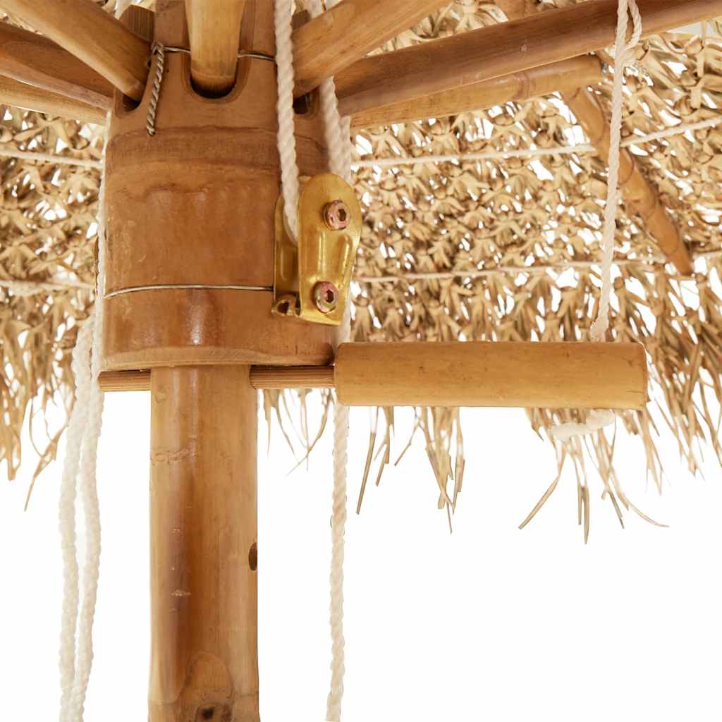 Sombrilla Tiki con dosel de hojas de plátano de bambú de 150 cm