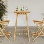 Square outdoor bamboo bar table 55x55x100 cm
