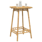 Square outdoor bamboo bar table 55x55x100 cm