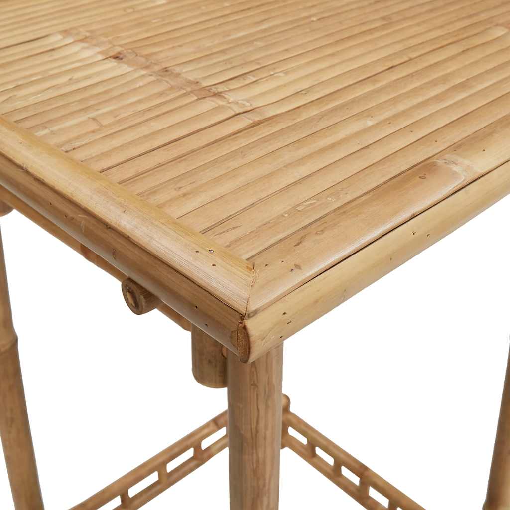 Square outdoor bamboo bar table 55x55x100 cm