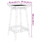 Square outdoor bamboo bar table 55x55x100 cm