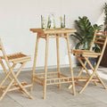 Square outdoor bamboo bar table 55x55x100 cm