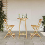 Conjunto de bar para exterior de 3 piezas plegable de bambú