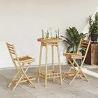 Conjunto de bar para exterior de 3 piezas plegable de bambú