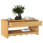 Mesa de Café con cajón Drammen Roble 99 x 55 x 45 cm
