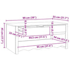 Mesa de Café con cajón Drammen Roble 99 x 55 x 45 cm