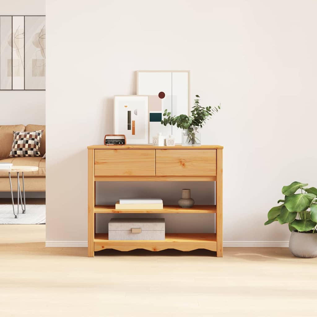 Mesa Consola con cajón Drammen Roble 89,5 x 37 x 73 cm