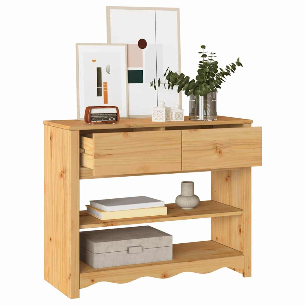 Mesa Consola con cajón Drammen Roble 89,5 x 37 x 73 cm