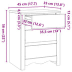 Mesa de Café con cajón Drammen Roble 45 x 35 x 56 cm