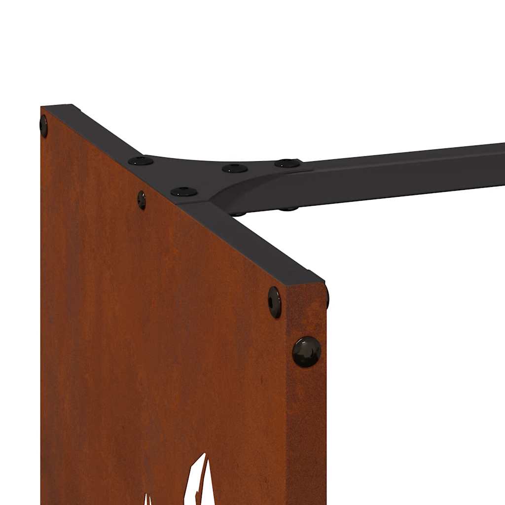 Leñero 40x30x80 cm acero corten