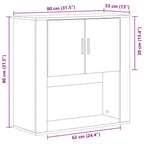 Armario de Pared con estante Madera envejecida 80 x 33 x 80 cm