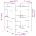 Carro de Cocina Madera de roble 60 x 45 x 80 cm
