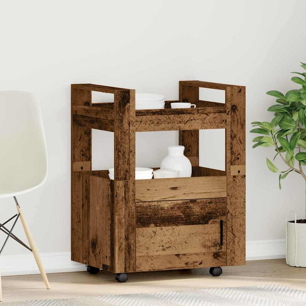 Carro de Cocina Madera vieja 60 x 45 x 80 cm
