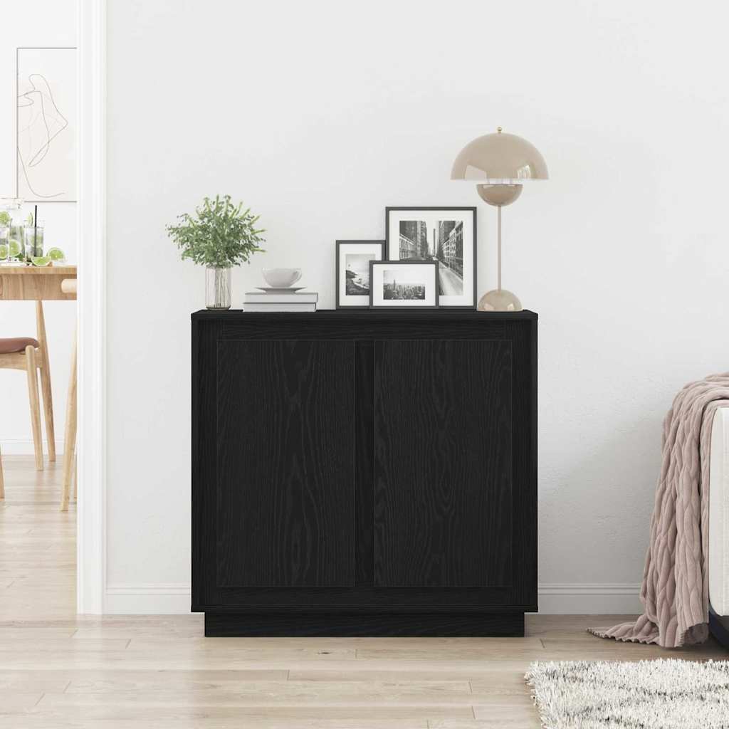 Aparador Roble Negro 80 x 40 x 75 cm Madera de ingeniería