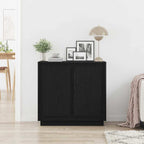 Aparador Roble Negro 80 x 40 x 75 cm Madera de ingeniería