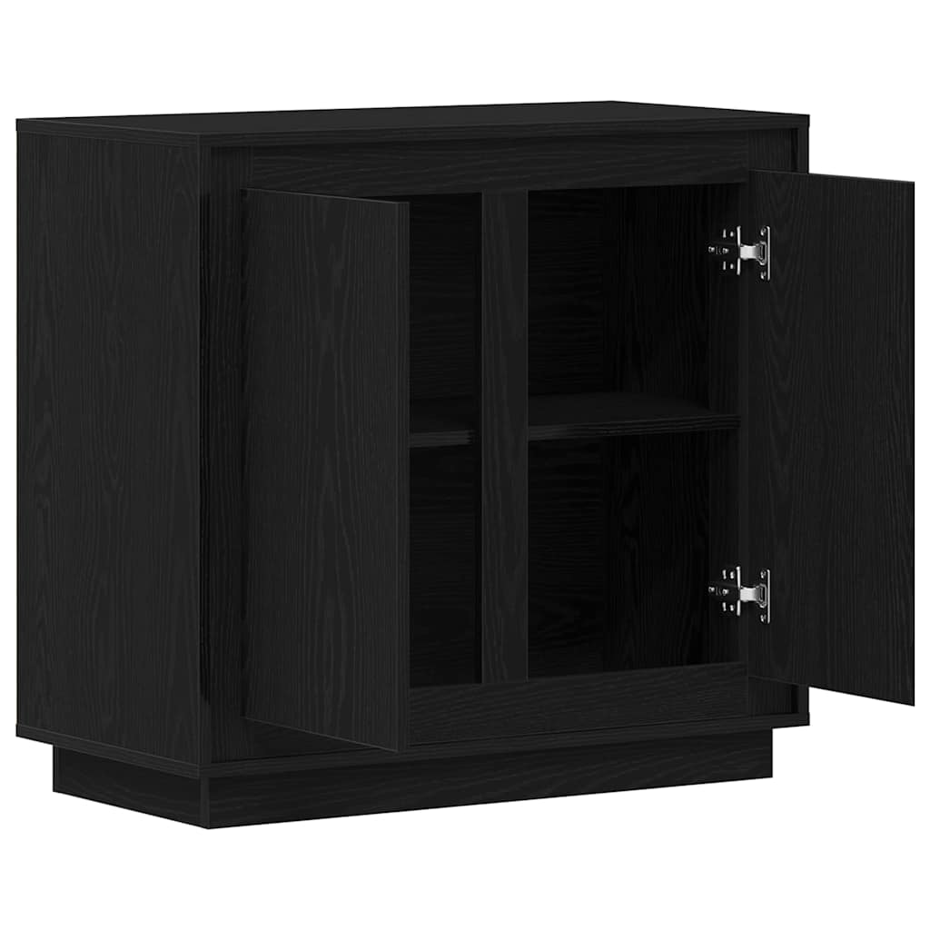Aparador Roble Negro 80 x 40 x 75 cm Madera de ingeniería