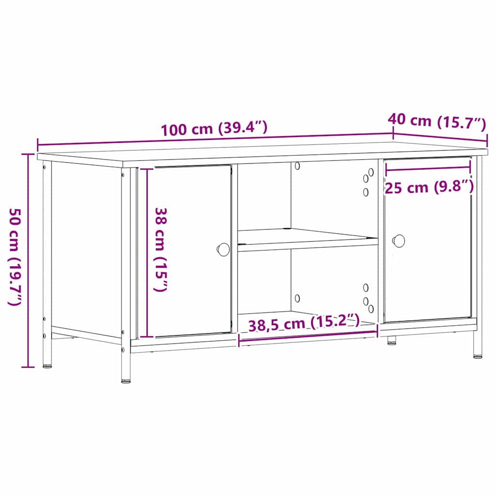 Gabinete de TV Madera vieja 100 x 40 x 50 cm