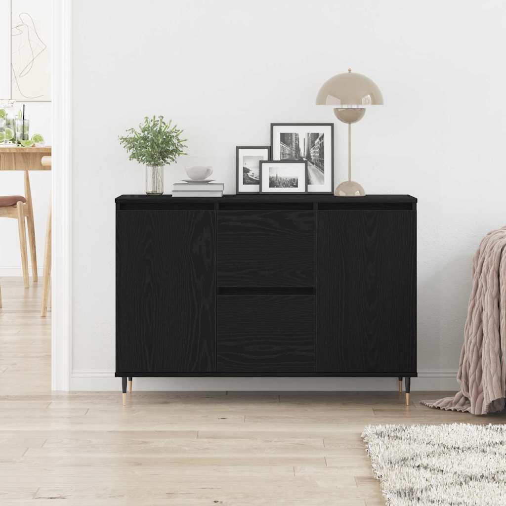 Aparador Roble Negro 101,5 x 35 x 70 cm Madera de ingeniería