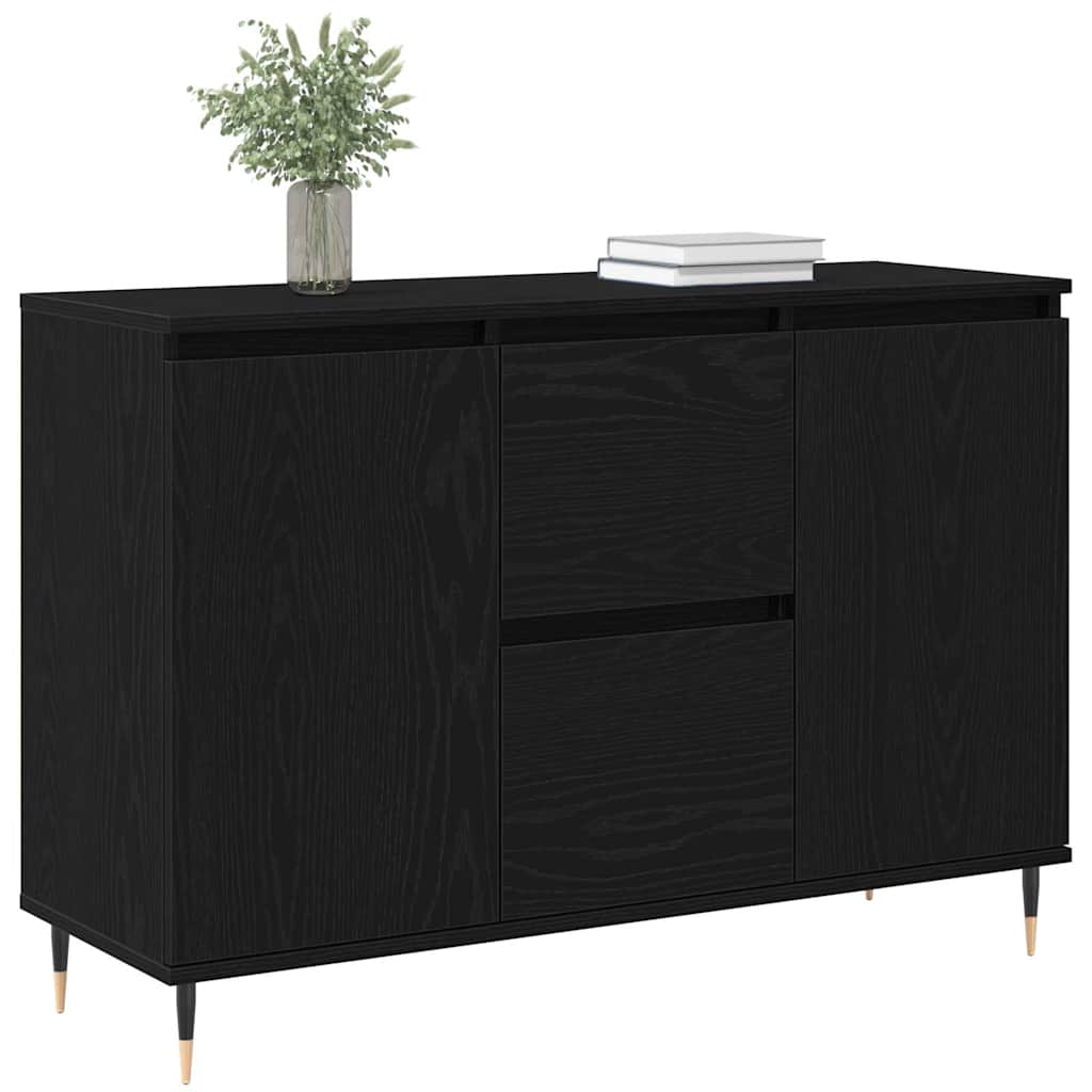 Aparador Roble Negro 101,5 x 35 x 70 cm Madera de ingeniería