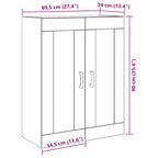 Armario de Pared Madera envejecida 69,5 x 34 x 90 cm