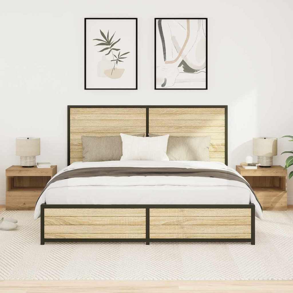 Armario de Noche 2 pcs Roble artesanal 50 x 40 x 45 cm