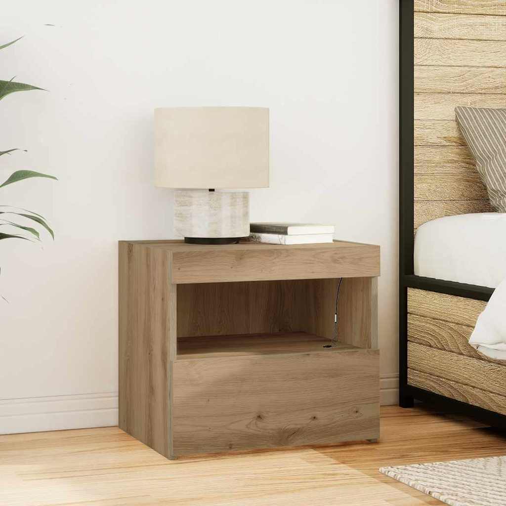 Armario de Noche 2 pcs Roble artesanal 50 x 40 x 45 cm