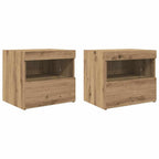 Armario de Noche 2 pcs Roble artesanal 50 x 40 x 45 cm