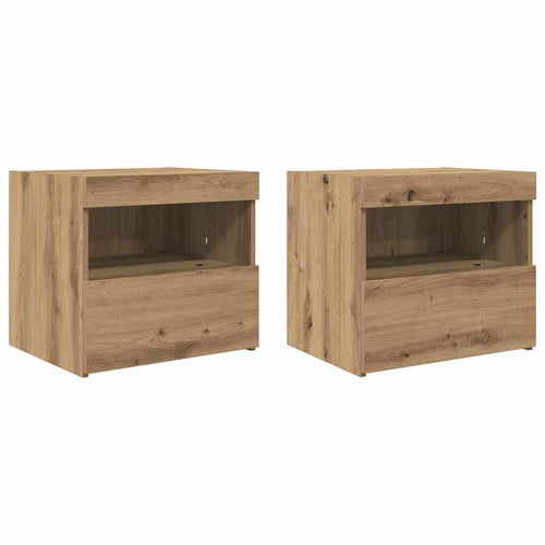 Armario de Noche 2 pcs Roble artesanal 50 x 40 x 45 cm