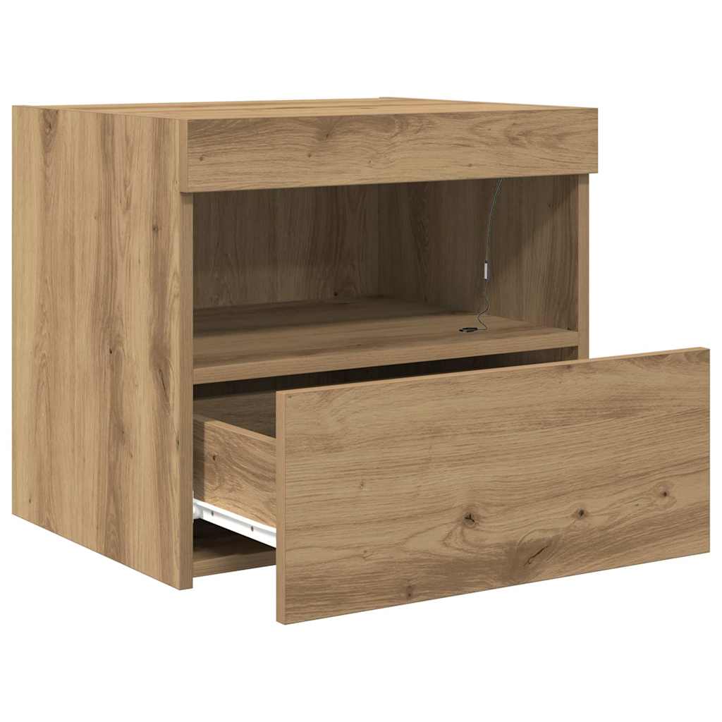 Armario de Noche 2 pcs Roble artesanal 50 x 40 x 45 cm