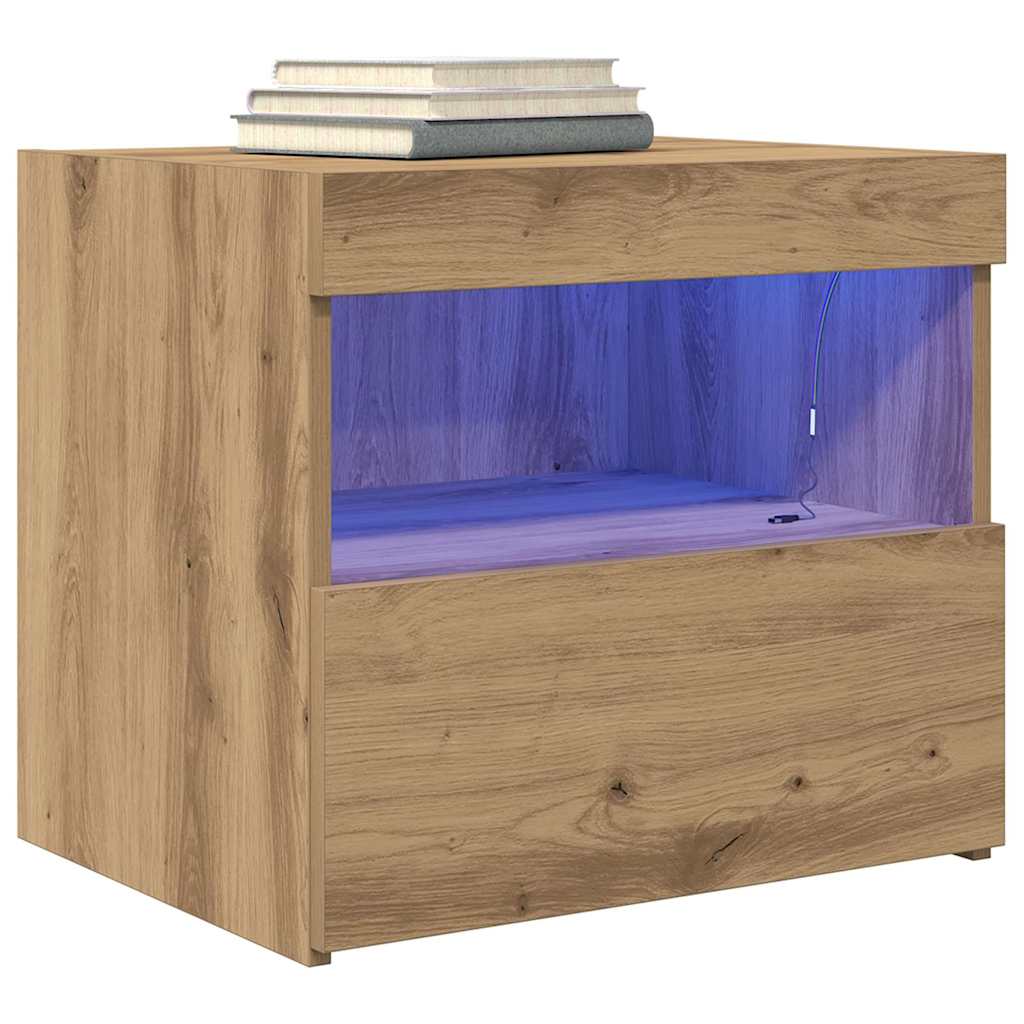 Armario de Noche 2 pcs Roble artesanal 50 x 40 x 45 cm