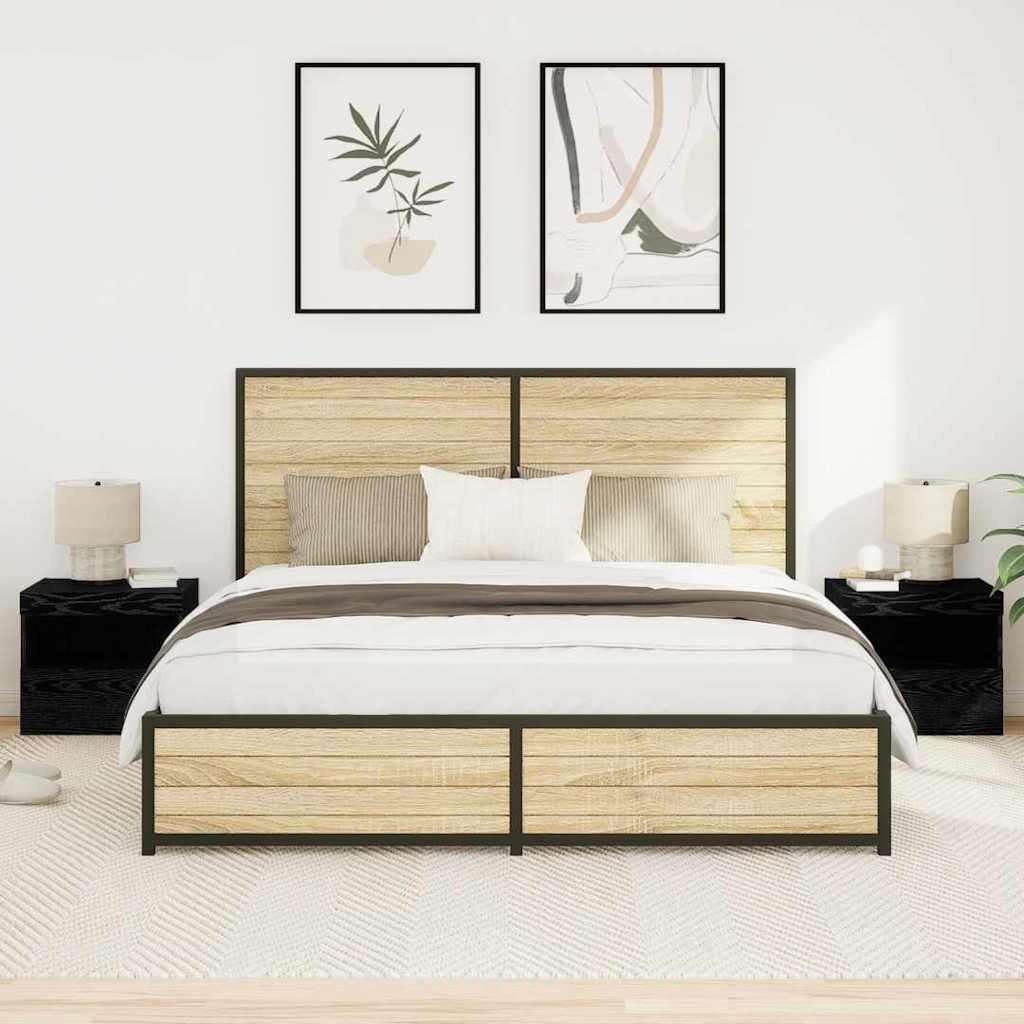 Armario de Noche 2 pcs Roble artesanal 50 x 40 x 45 cm