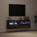 Mueble de TV Montado en la Pared 2 pcs Madera envejecida
