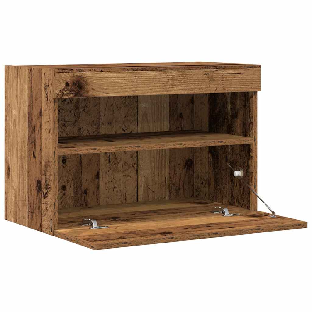 Mueble de TV Montado en la Pared 2 pcs Madera envejecida