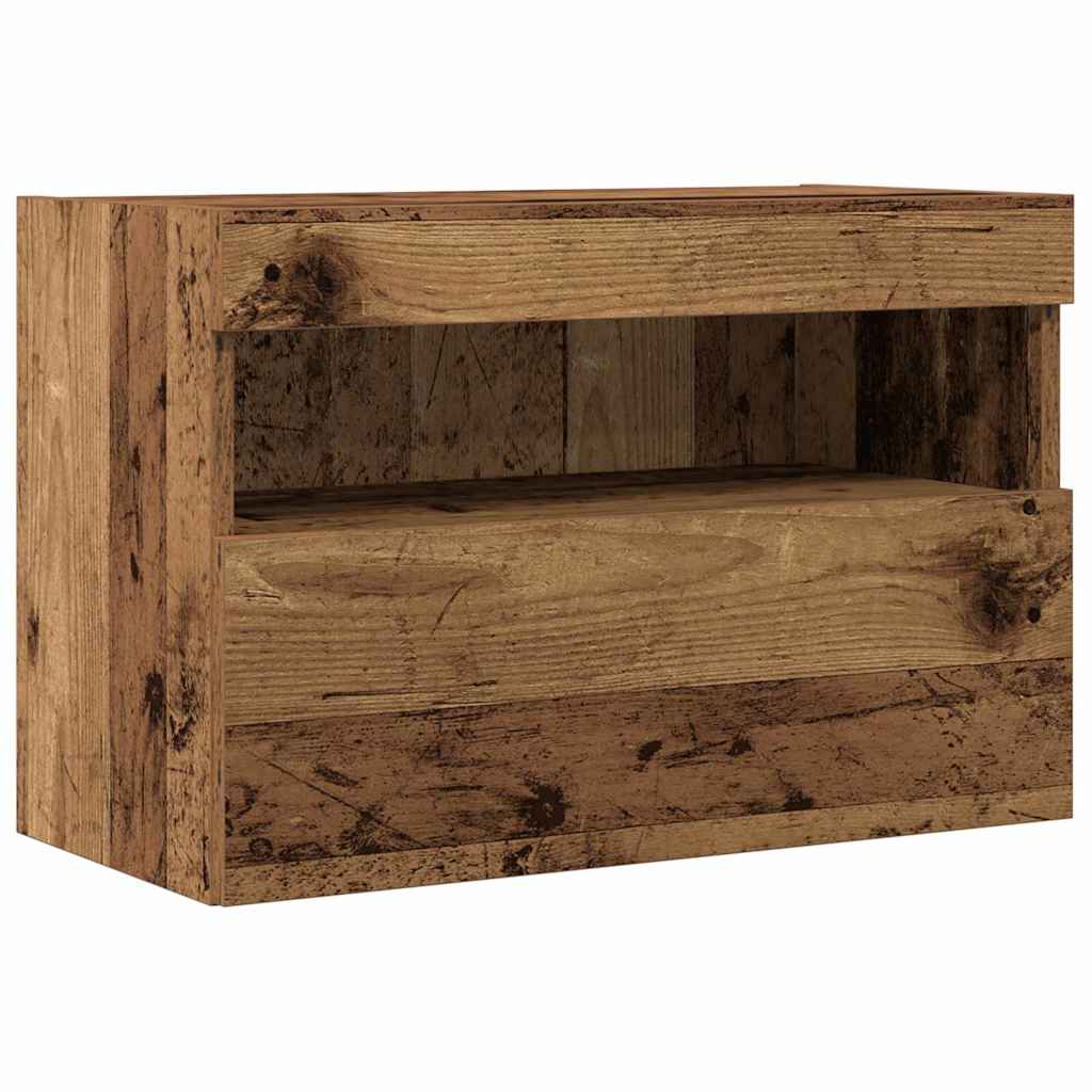 Mueble de TV Montado en la Pared 2 pcs Madera envejecida