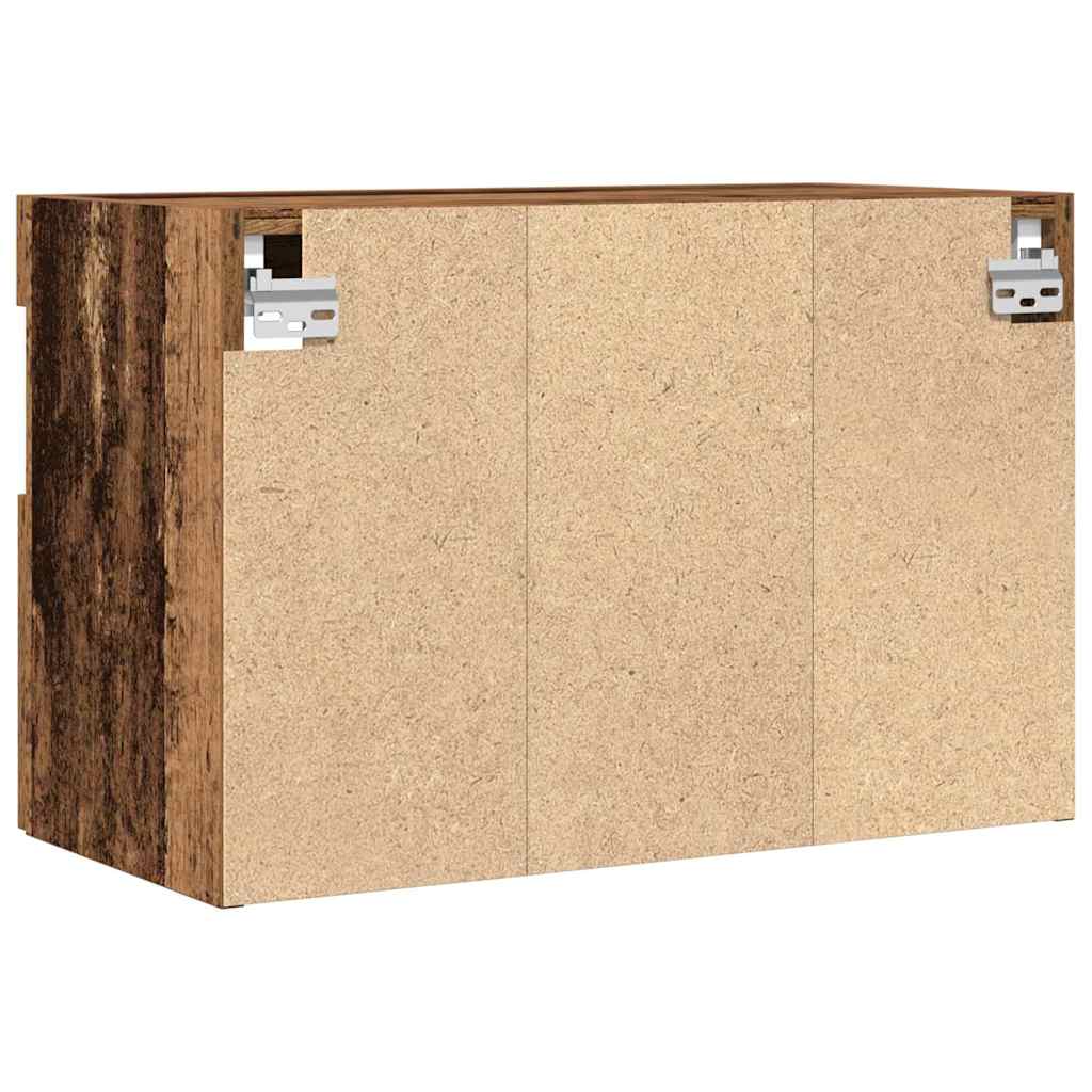 Mueble de TV Montado en la Pared 2 pcs Madera envejecida
