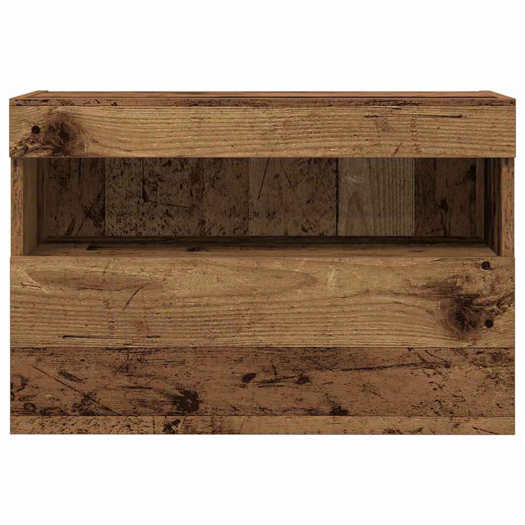 Mueble de TV Montado en la Pared 2 pcs Madera envejecida