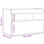Mueble de TV Montado en la Pared 2 pcs Madera envejecida