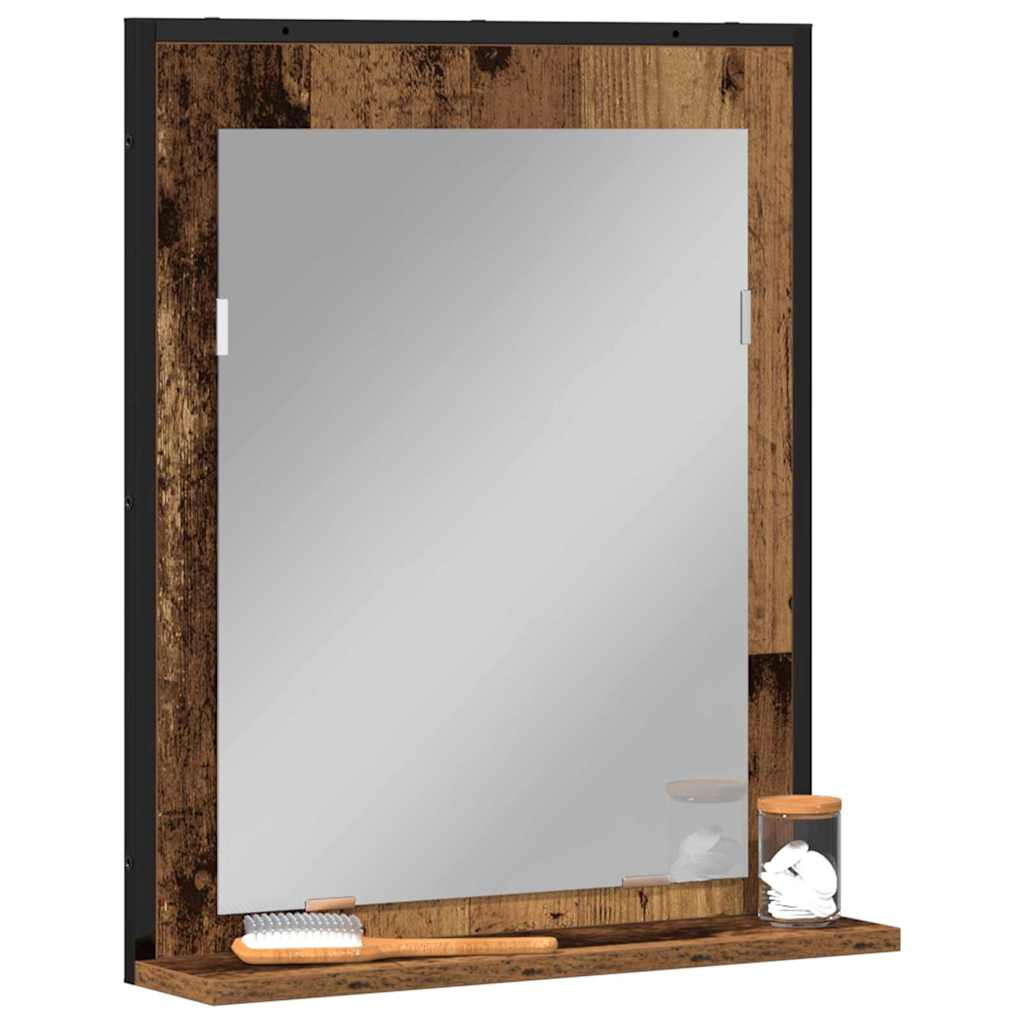 Espejo con estante con espejo Madera vieja 50 x 12 x 60 cm