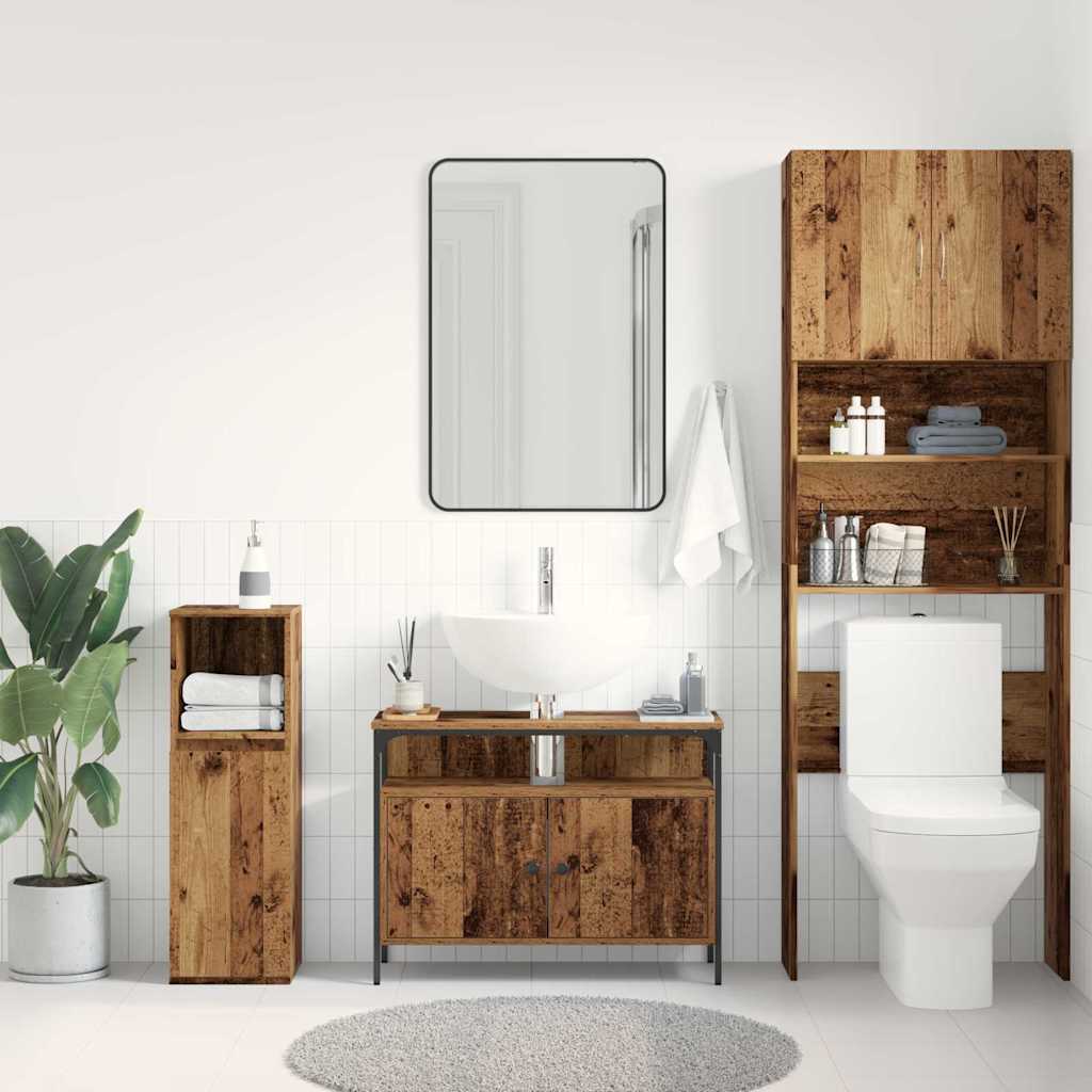 Gabinete de Lavabo para Baño Madera vieja 80 x 30 x 60 cm