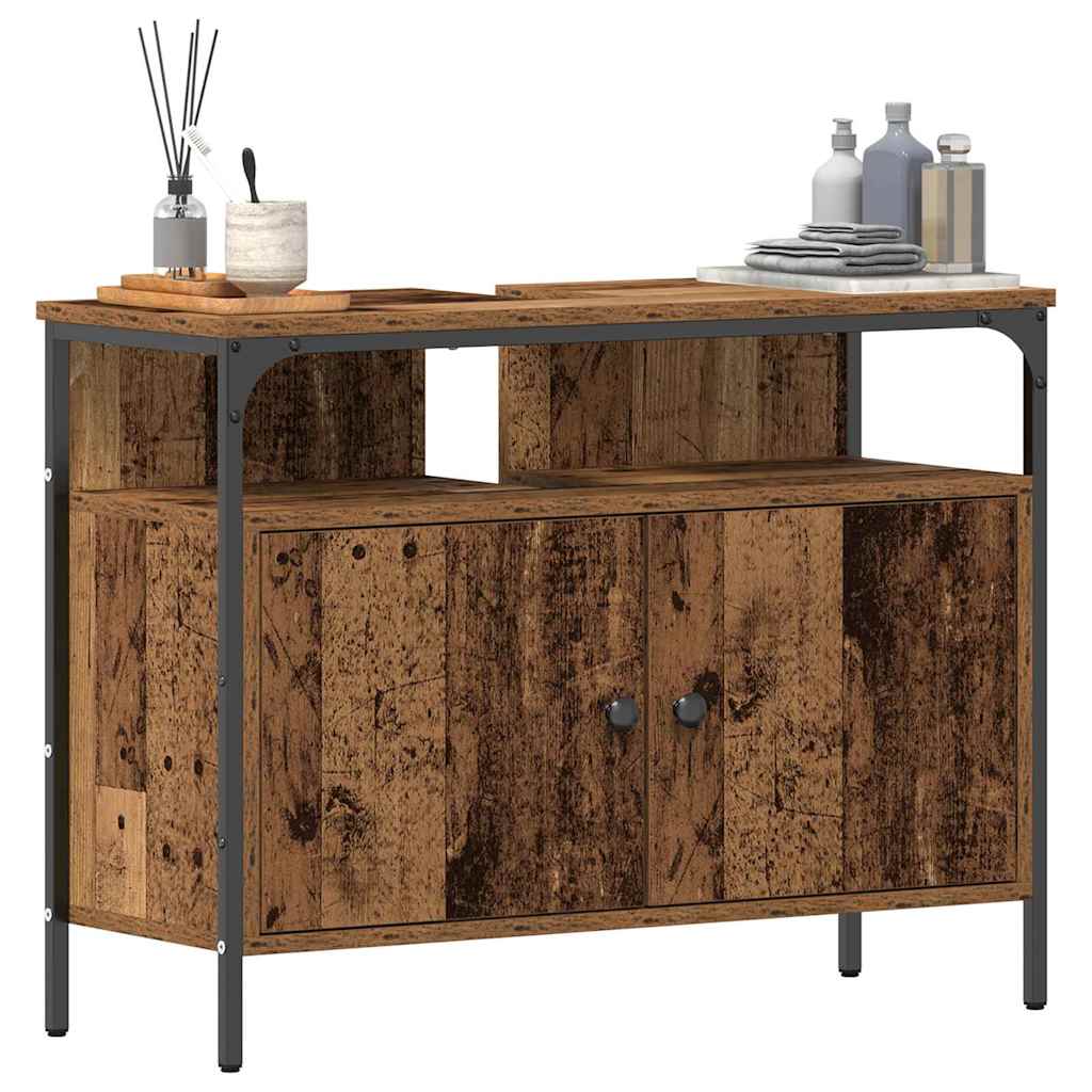 Gabinete de Lavabo para Baño Madera vieja 80 x 30 x 60 cm