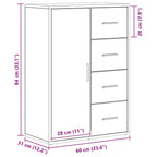Aparador Roble artesanal 60 x 31 x 84 cm Madera de ingeniería