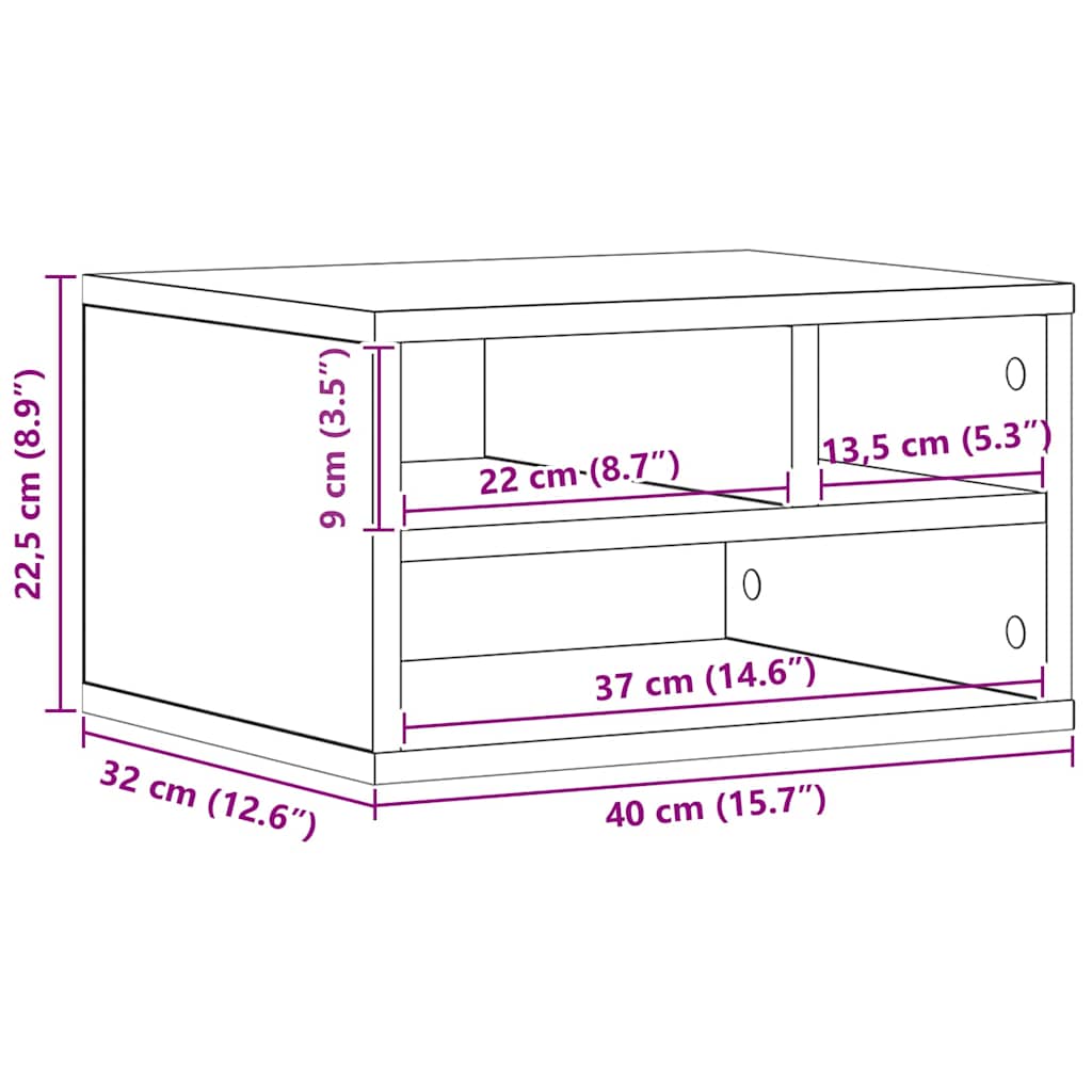 Soporte para Impresora Madera vieja 40 x 32 x 22,5 cm