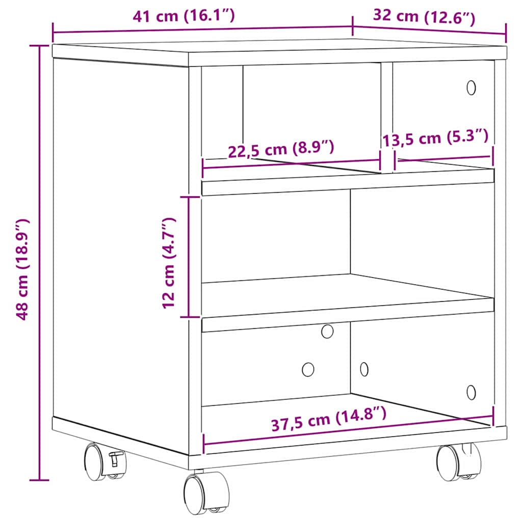 Soporte para Impresora Madera vieja 41 x 32 x 48 cm