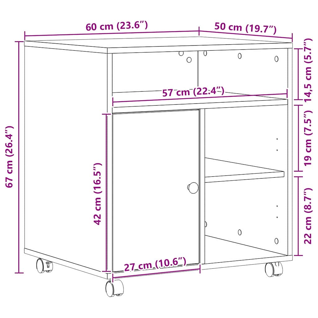 Soporte para Impresora Madera vieja 60 x 50 x 67 cm