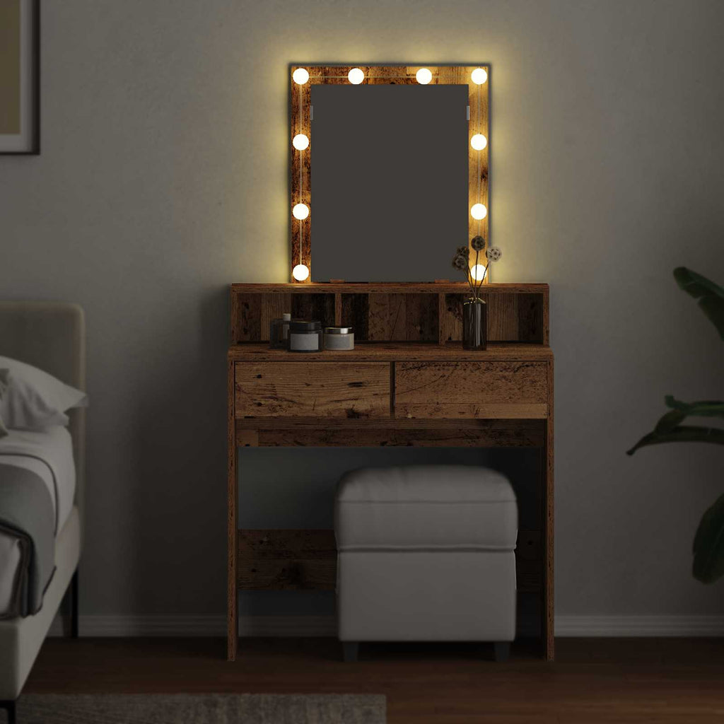 Mesa de Tocador con cajón Madera Vieja 80 x 41 x 144.5 cm