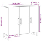 Aparador Madera vieja 90 x 34 x 80 cm Madera de ingeniería