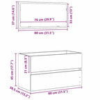 Juego de muebles de baño 2 pcs Roble Negro Madera contrachapada
