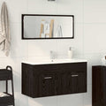 Juego de muebles de baño 2 pcs Roble Negro Madera contrachapada